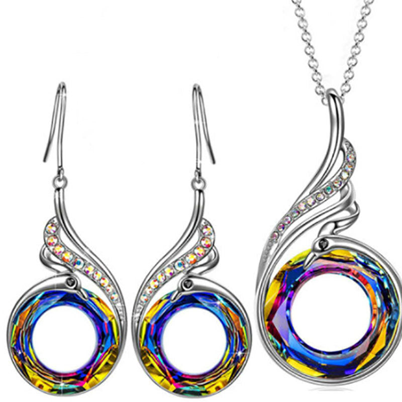 Wholesale Colorful crystal phoenix earrings
